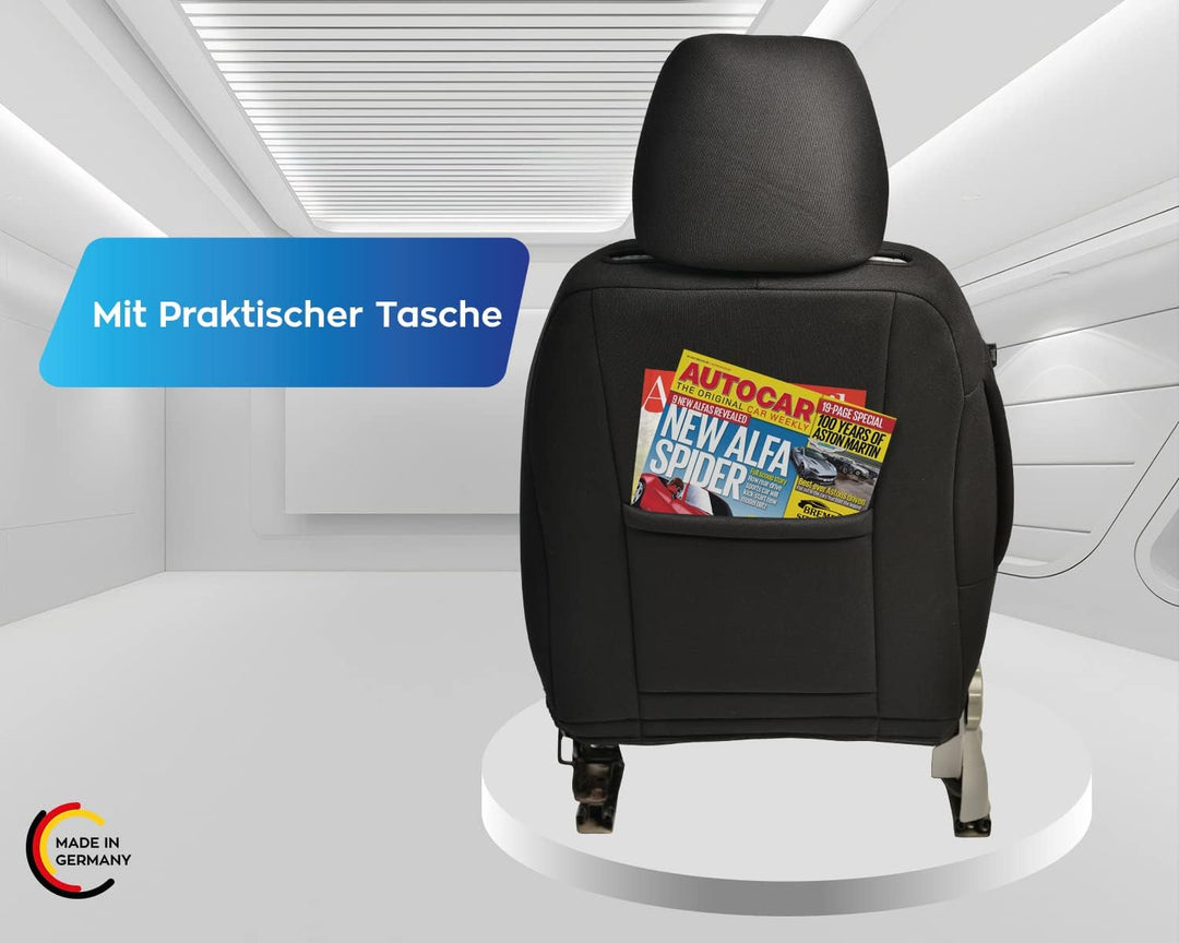 BREMER SITZBEZÜGE Mass Auto Schonbezüge kompatibel mit VW Caddy 4 Fahrer &amp; Beifahrer Set ab 2011-202
