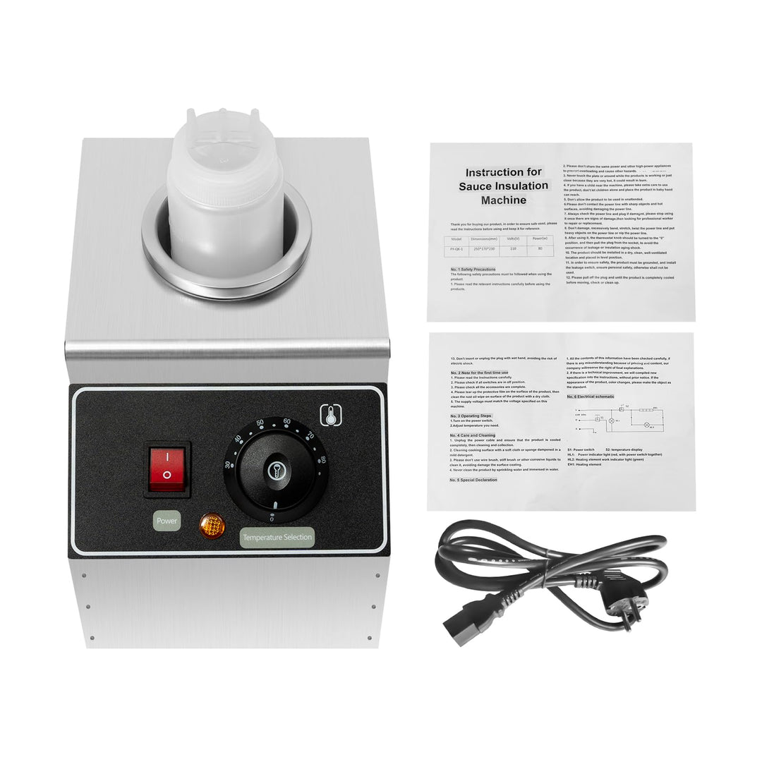 Sossenwärmer Saucenwärmer 650ML Saucenspender Saucen für Käse Schokolade elektrische Wärmespeicherma