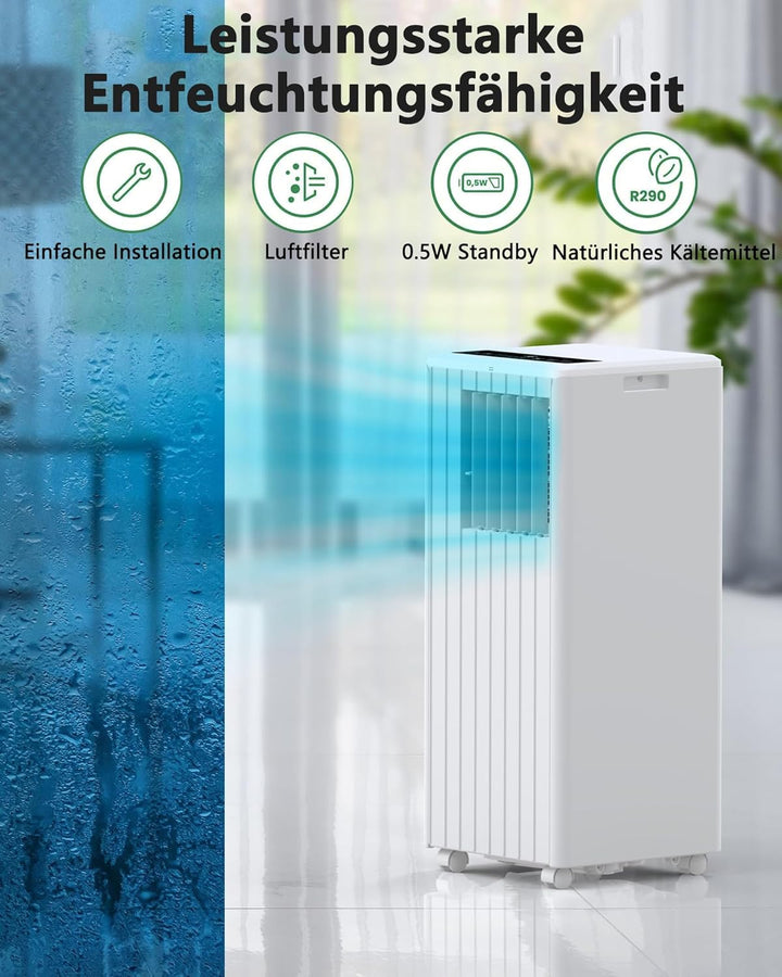 Garvee Klimaanlage Mobil Klimagerät 7000 BTU, 3 in 1 Kühlen Entfeuchten Lüftermodus Schlafmodus, 2.0