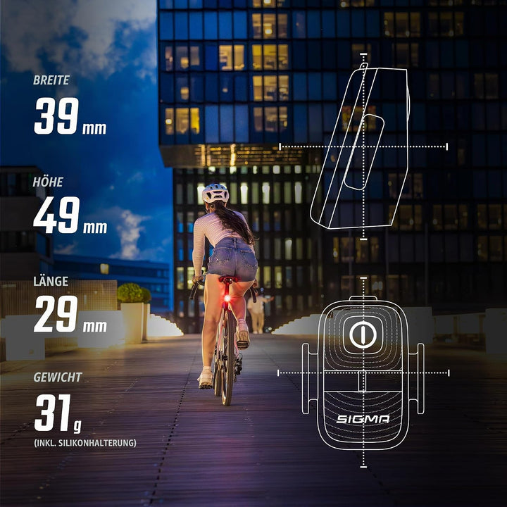 SIGMA LED Fahrradlicht Set Aura 50/ Hiro 10 | StVZO zugelassenes, akkubetriebenes Vorderlicht und Rü