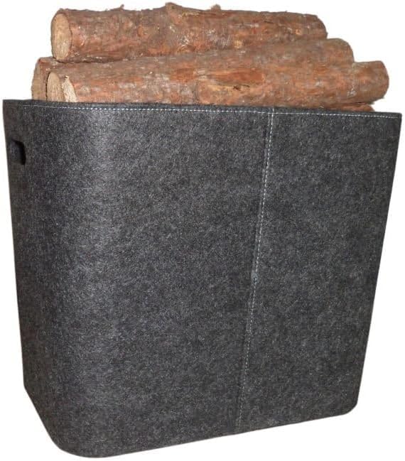 TrendLine Holzkorb Filz 50x36x40 cm Kaminholzkorb Transportkorb Aufbewahrung