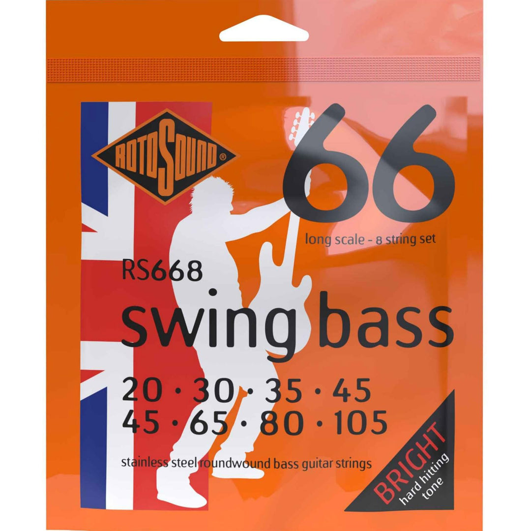Rotosound Bass-Saiten (Edelstahl, Runddraht, Stärke 20, 30, 45, 45, 65, 80, 105)