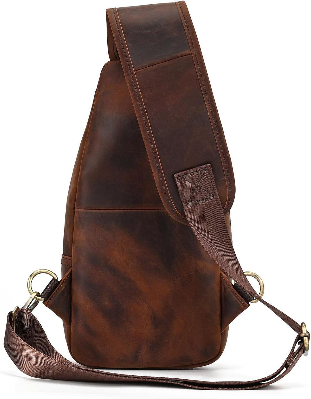 LUUFAN Herren Echtes Leder Sling Bag Brust Schulter Rucksack Crossbody Tasche für Casual Sport Wande