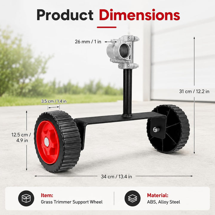 Rasentrimmer Stützräder, Verstellbare Hilfsräder für 26mm Rohr Ttrimmer | Universal stützräder für R