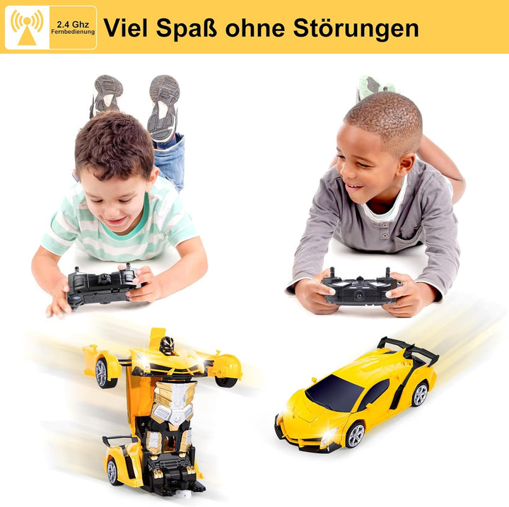 Yellcetoy Transform Spielzeug, Roboter Auto mit Handgesten Sening LED Licht Musik & Sound Effekt, Fe