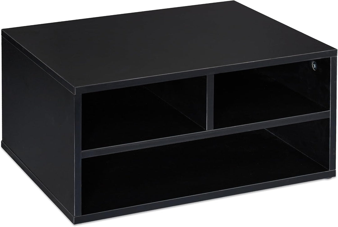Relaxdays Druckerständer Schreibtisch, 3 Fächer, Regal für Drucker, Druckerhalter, H x B x T: 22,5 x