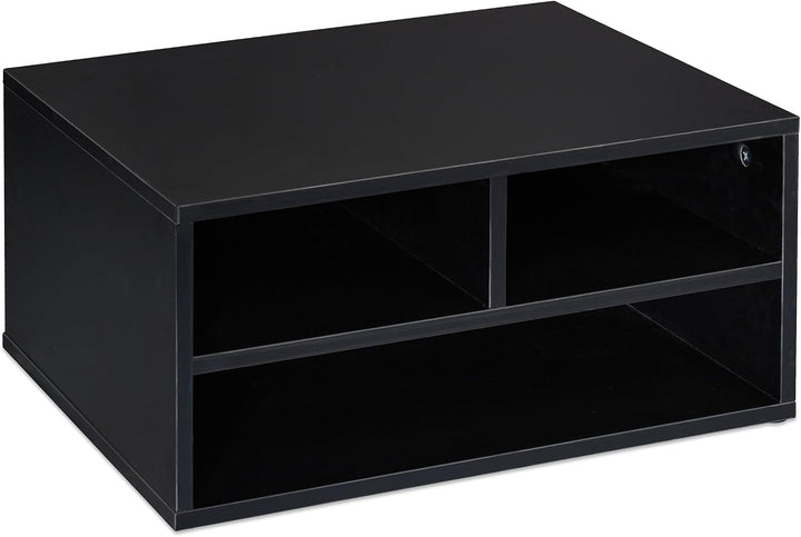 Relaxdays Druckerständer Schreibtisch, 3 Fächer, Regal für Drucker, Druckerhalter, H x B x T: 22,5 x