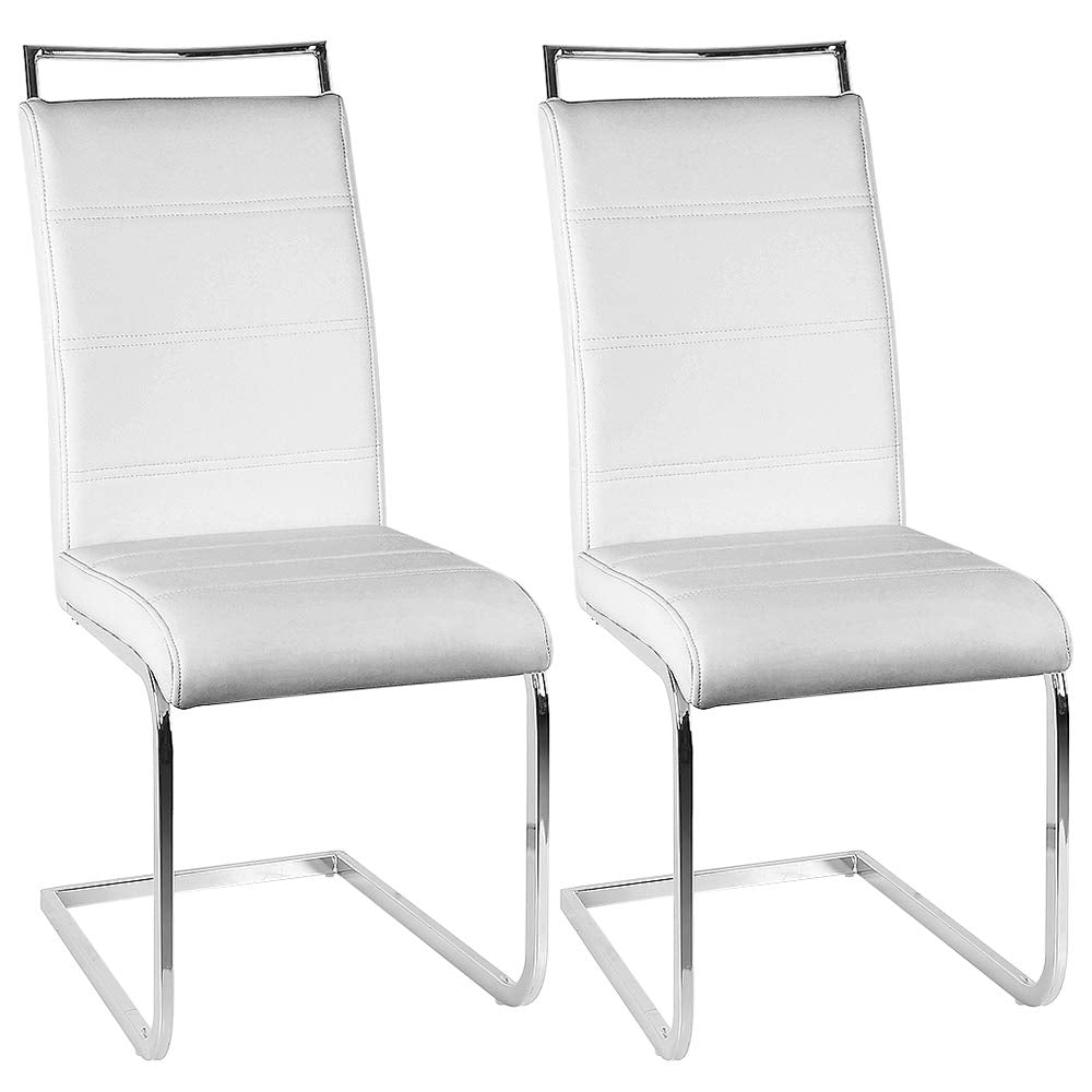 Sarah Esszimmerstuhl mit Hoher Rückenlehne, 2-er Set, Schwingstuhl Set, Weiss Weiss 2-er Set, Weiss
