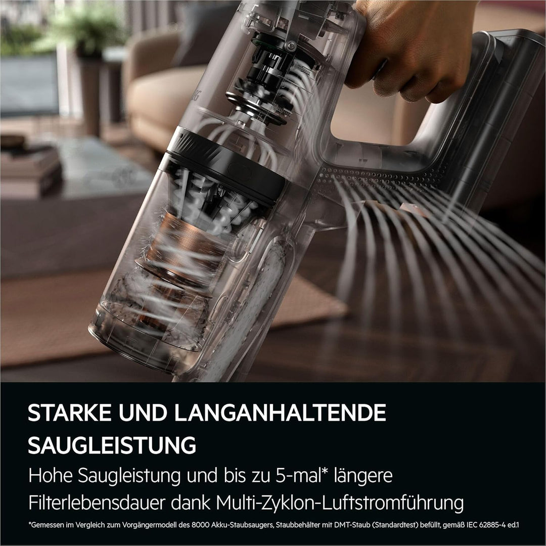 AEG Ultimate 8000 Akku Staubsauger mit Absaugstation, von Stiftung Warentest mit GUT (2,5), Auto‑Mod