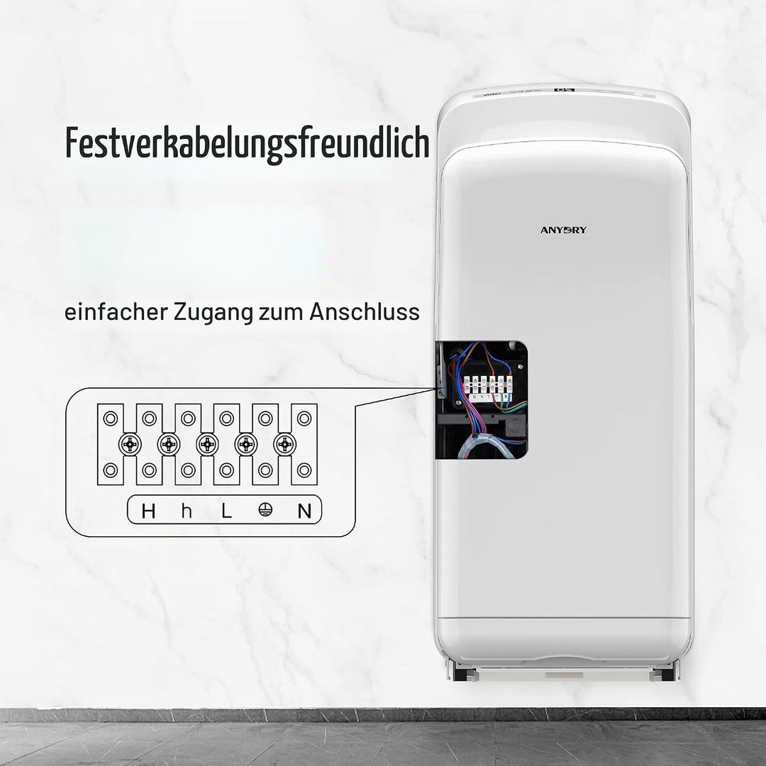 anydry 2005H Händetrockner, Kommerzieller elektrischer Händetrockner, mit HEPA-Filter, Super Powerfu