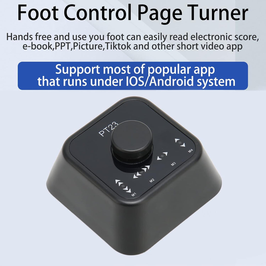 Bluetooth Page Turner Pedal, Kabelloses Noten Page Turner Fusspedal, Wiederaufladbarer USB C Fussped