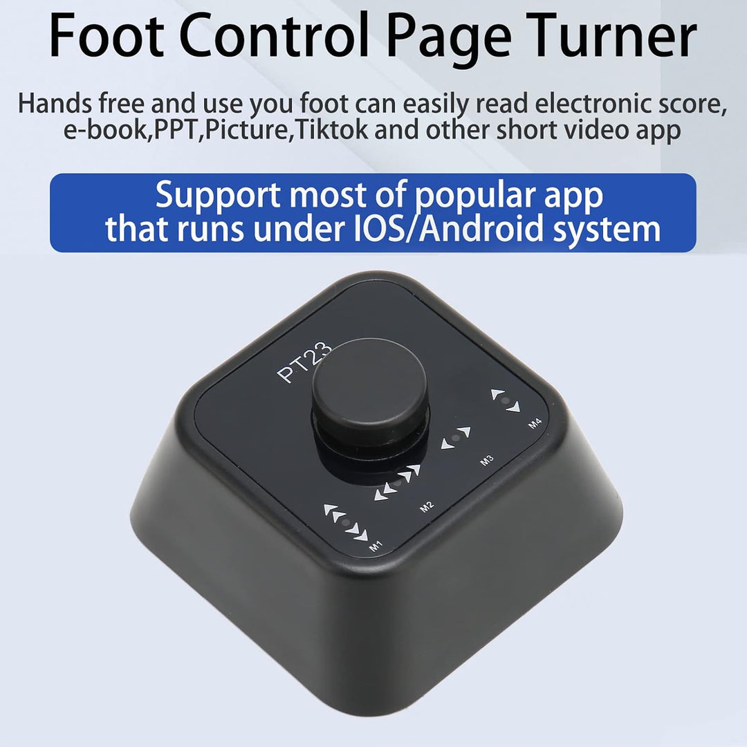 Bluetooth Page Turner Pedal, Music Page Turner Pedal, Wireless Page Turner Fusspedal Wiederaufladbar