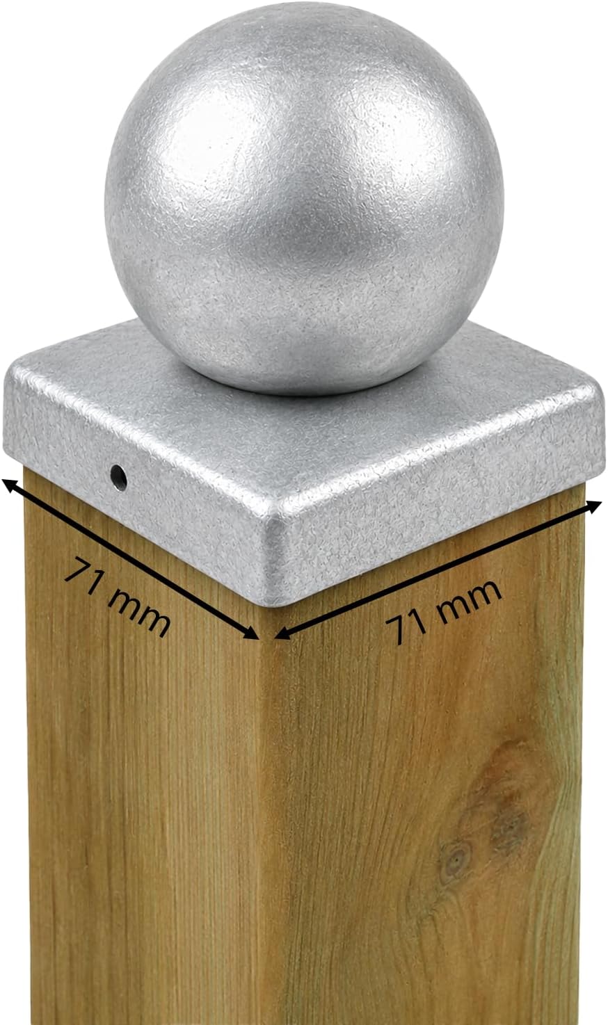 Baumarktplus 10x Pfostenkappe verzinkt Abdeckkappe für Pfosten Kugel 71 mm 7 x 7 cm