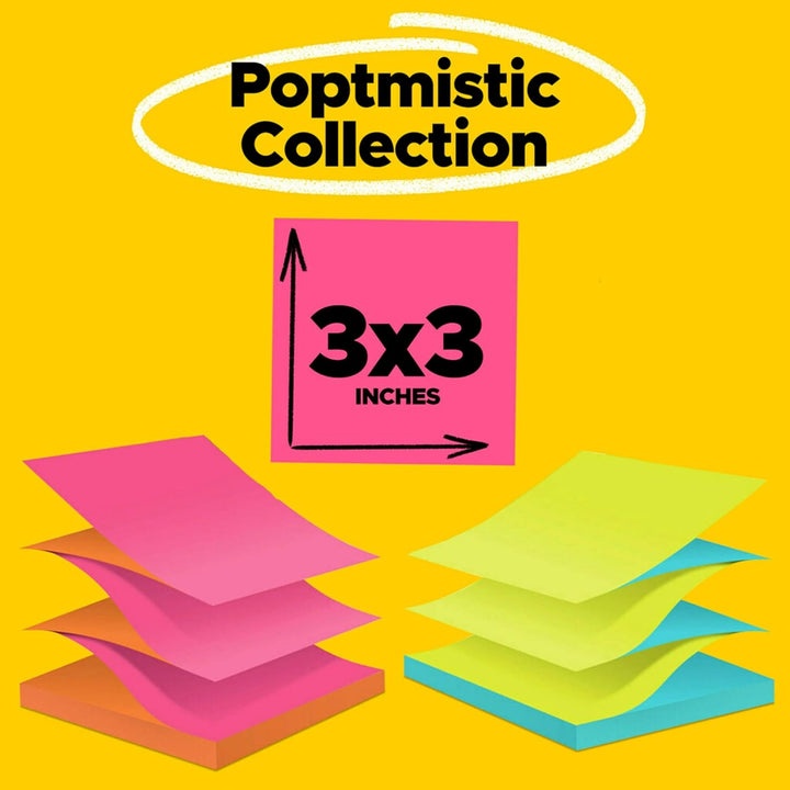 Post-it Pop-Up-Notizen, 7,6 x 7,6 cm, 12 Blöcke, Amerikas #1 Lieblings-Haftnotizen, Kapstadt-Kollekt