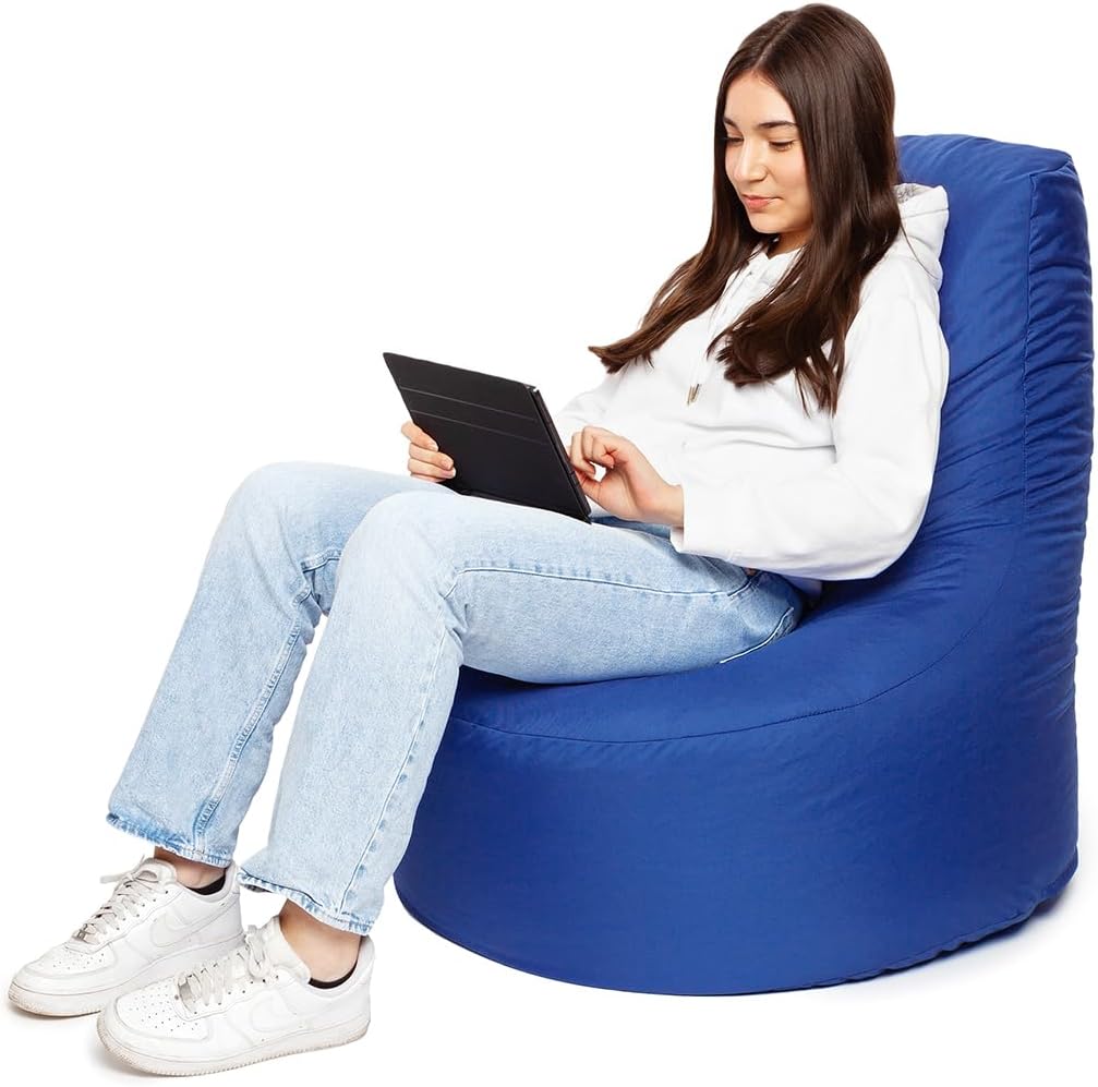 PATCH HOME Gamer Sessel Sitzsack inkl. Würfel Bean Bag Set Ø75cm, 30cm Sitzhöhe, 80cm Höhe + 35x35cm