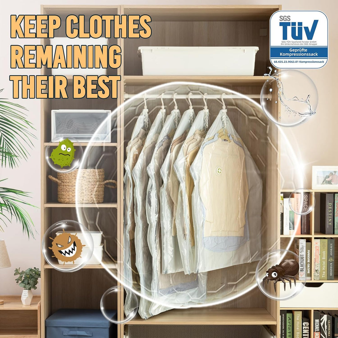 TAILI Vakuumbeutel für Kleidung Hängend, Vacuum Bags for Clothing Vakuumierbeutel Kleidung Mit Kleid