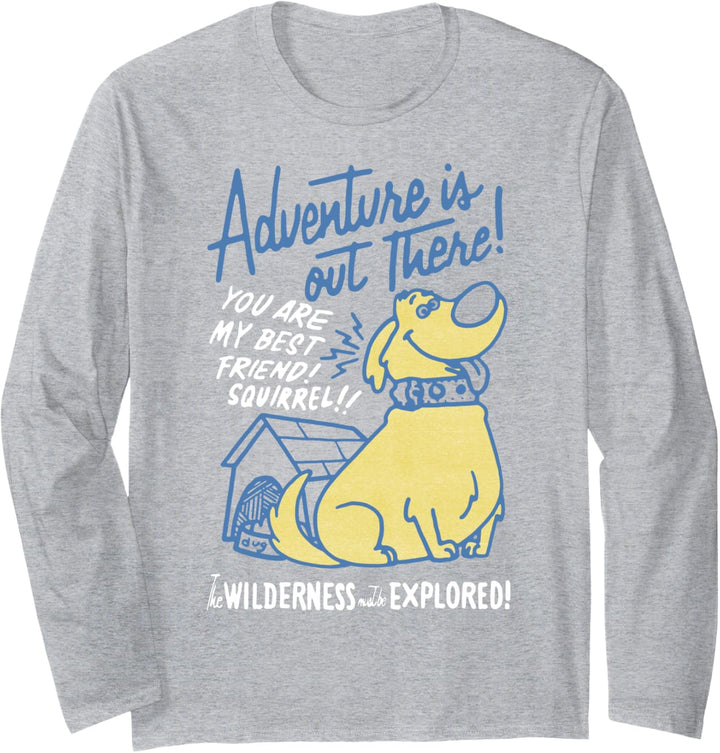 Disney Pixar Up Dug Adventure Is Out There Line Art Langarmshirt
