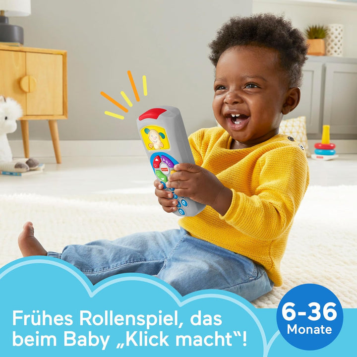 Fisher-Price Lernspass Lernspielzeug für Babys Hündchen-Fernbedienung Spielzeugfernbedienung mit Mus