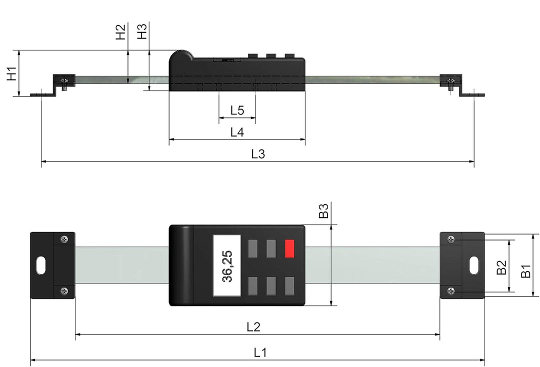 WABECO Anbaumessschieber digital 150 mm vertikal Einbaumessschieber Messschieber