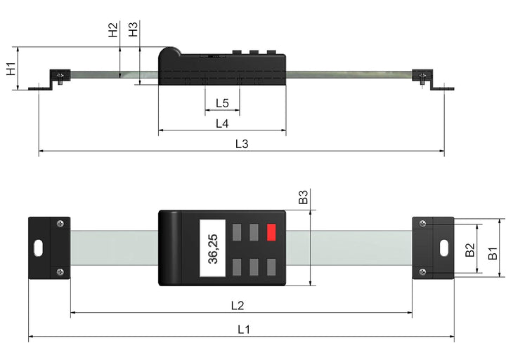 WABECO Anbaumessschieber digital 150 mm vertikal Einbaumessschieber Messschieber