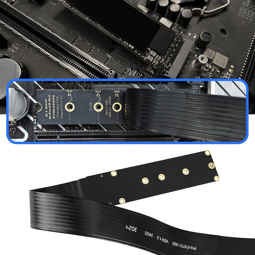 eMagTech NGFF M-Key NVME Stecker auf Buchse Stecker PCI-E 4.0 Verlängerungskabel für Motherboard SSD