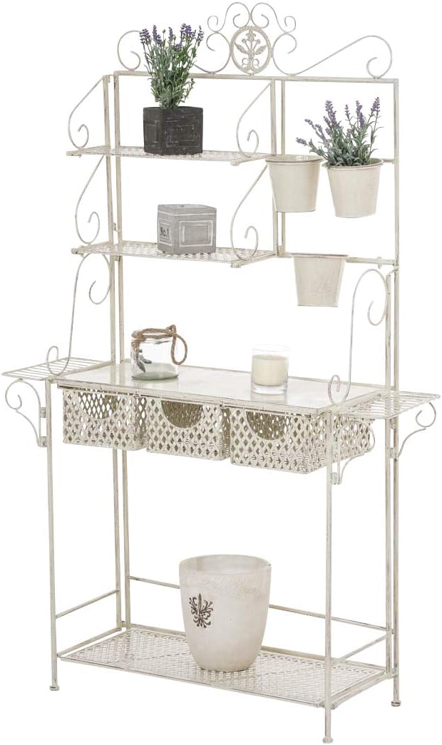 CLP XL-Pflanzenregal Shine I Blumenregal mit 4 Ablageflächen und extra Halterungen für Blumentöpfe I