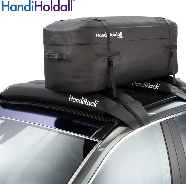 HandiWorld – wasserdichte Dachtasche/Dachbox (schwarz), 175 Liter – grosse Cargotasche – Stabiler Fa