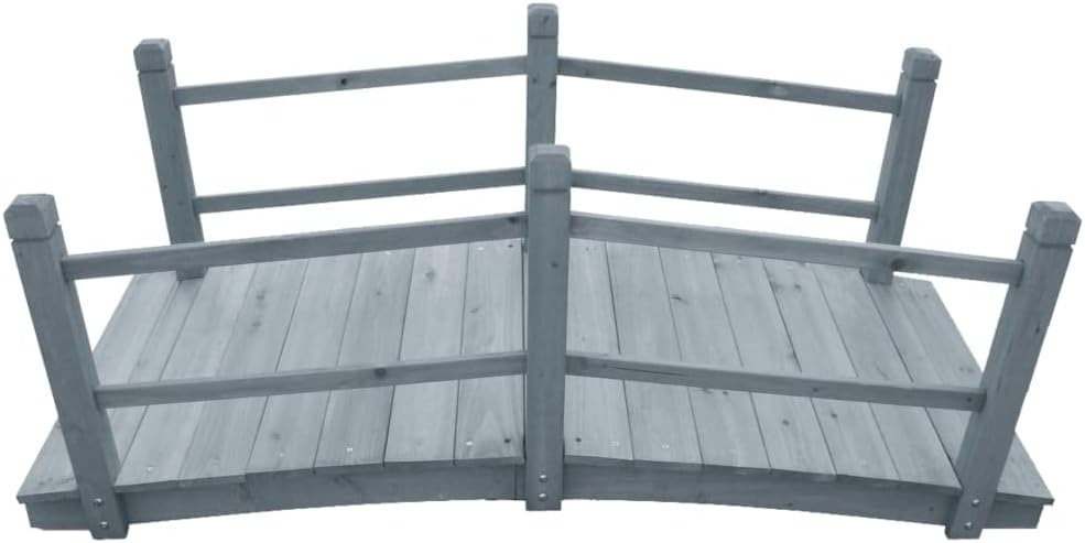 vidaXL Tannenholz Massiv Gartenbrücke Rustikal Teichbrücke Dekobrücke Holzbrücke Teich Brücke Garten