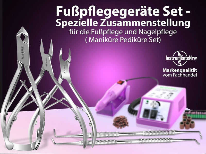 Pediküre-Set Fusspflegegerät Fräser Komplett-Set für die Fusspflege Hornhautentfernung und Maniküre