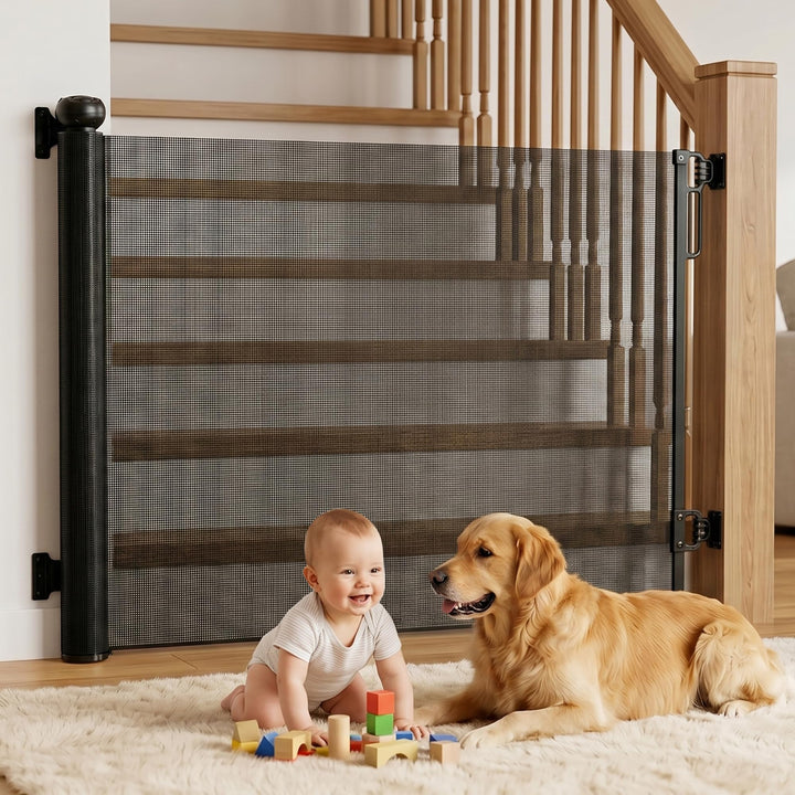 Treppenschutzgitter Ausziehbar 0-140 cm, Baby Absperrgitter Kinderschutzgitter, Türschutzgitter für