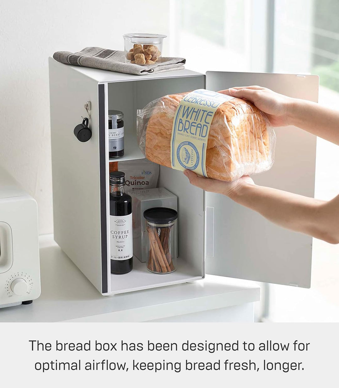 Yamazaki TOWER 5680 Brotkasten hoch Weiss, Weiss