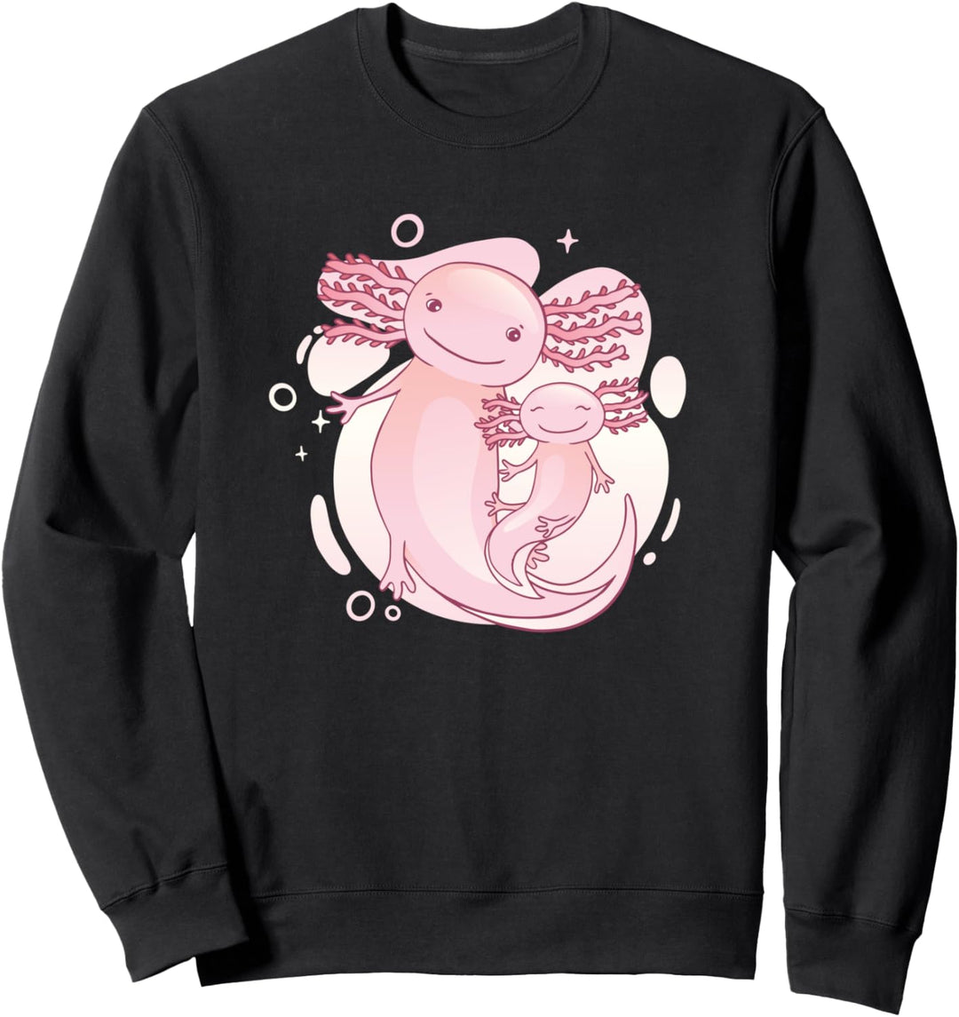 Happy Pink Axolotls Fun Axolotl Meme Gift Sweatshirt