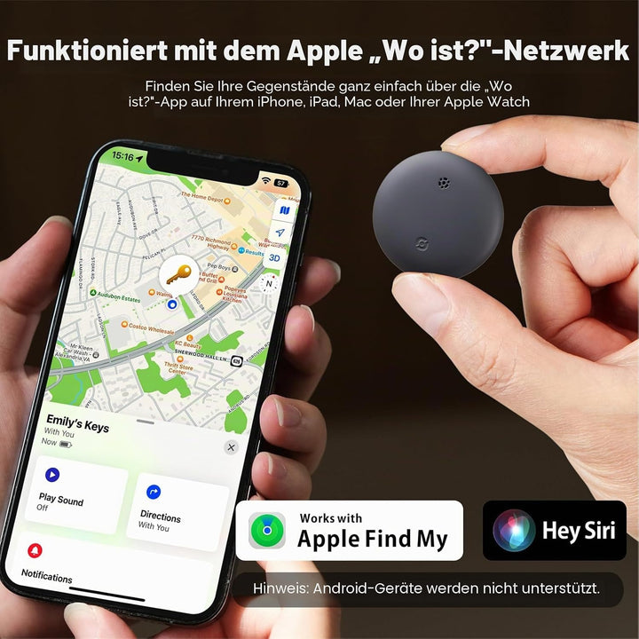 Reyke Smart Tag Pro, Koffer Tracker kompatibel mit Apple Wo ist APP (nur iOS), Schlüsselfinder für S