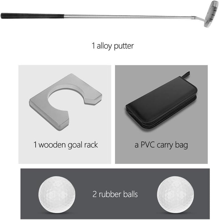 BOROCO Golfschläger Set,Indoor Golf Putter Kit,Practice Training Club Minigolf Set mit Bällen und Ta