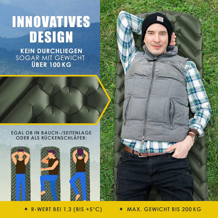 Isomatte Ultraleicht Outdoor Camping Matratze I 500g Isomatte Ultraleicht und extrem kompakte Schlaf