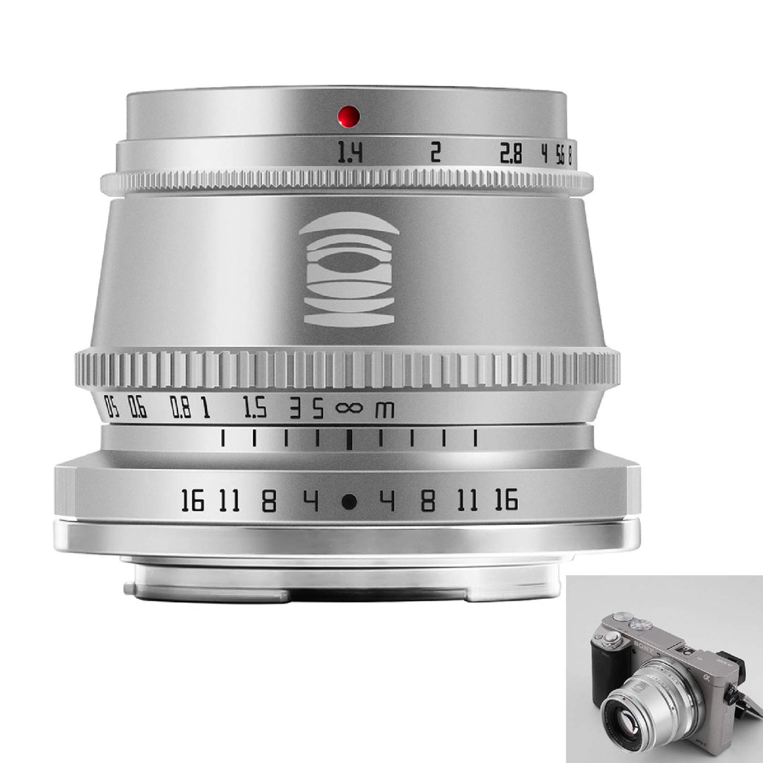 TTArtisan 35mm F1.4 Objektiv APS-C MF Kameraobjektiv kompatibel mit E-Mount Kameras A5000 A5100 A610
