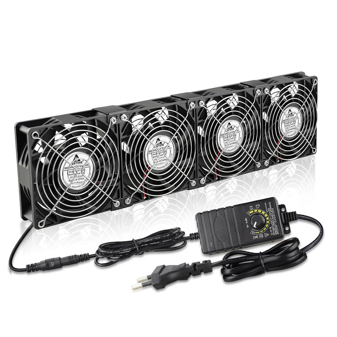 GDSTIME 4 x 120mm Lüfter 230V Grosser Luftstrom 120mm x 38mm Lüfter 220V AC Axial mit AC Stecker Lüf