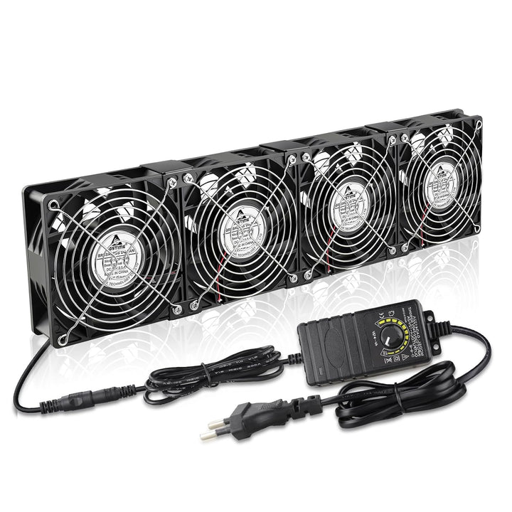 GDSTIME 4 x 120mm Lüfter 230V Grosser Luftstrom 120mm x 38mm Lüfter 220V AC Axial mit AC Stecker Lüf