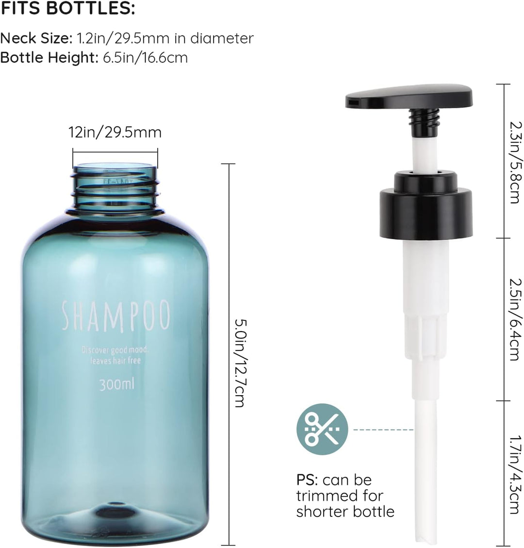 Segbeauty Duschflasche mit Trichter, 3 STK. 10,1 Unzen Nachfüllbare Kunststoff-Pressflaschen, 300 ml