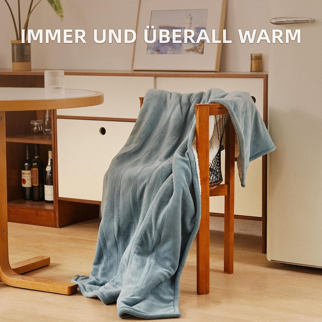 JET'S HOME Heizdecke 130x180cm - Wärmedecke Heizdecke mit Abschaltautomatik Einstellbarer Timer 10 S