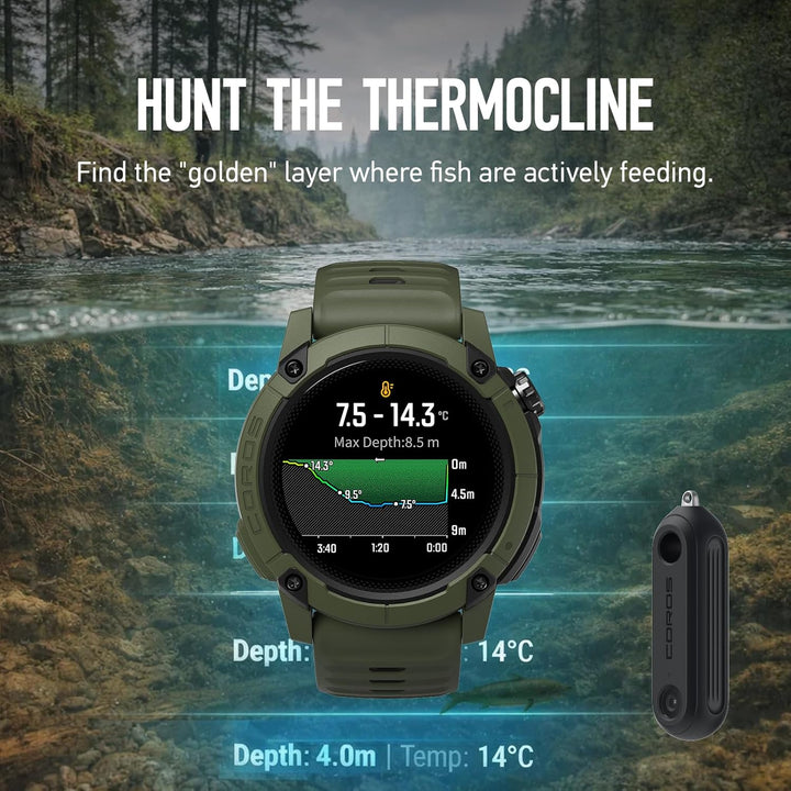 COROS HYDROP Fischfinder - Leichter auswerfbarer Sensor zur Messung von Tiefe, Temperatur, Helligkei