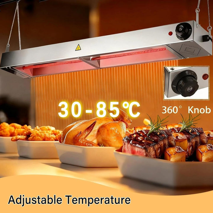 Wärmelampe Küche Gastro, Speisenwärmer Lampe mit Drehknopf-Temperaturregelung, Kommerzielle Gastro W