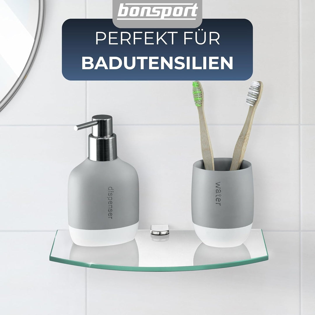 bonsport Glasregal Wandregal für Badezimmer Klarglas - Glas Regal aus 6 mm Sicherheitsglas 25x14x0,6