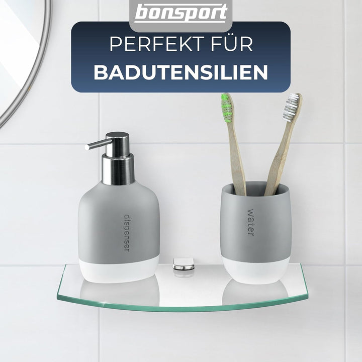 bonsport Glasregal Wandregal für Badezimmer Klarglas - Glas Regal aus 6 mm Sicherheitsglas 25x14x0,6
