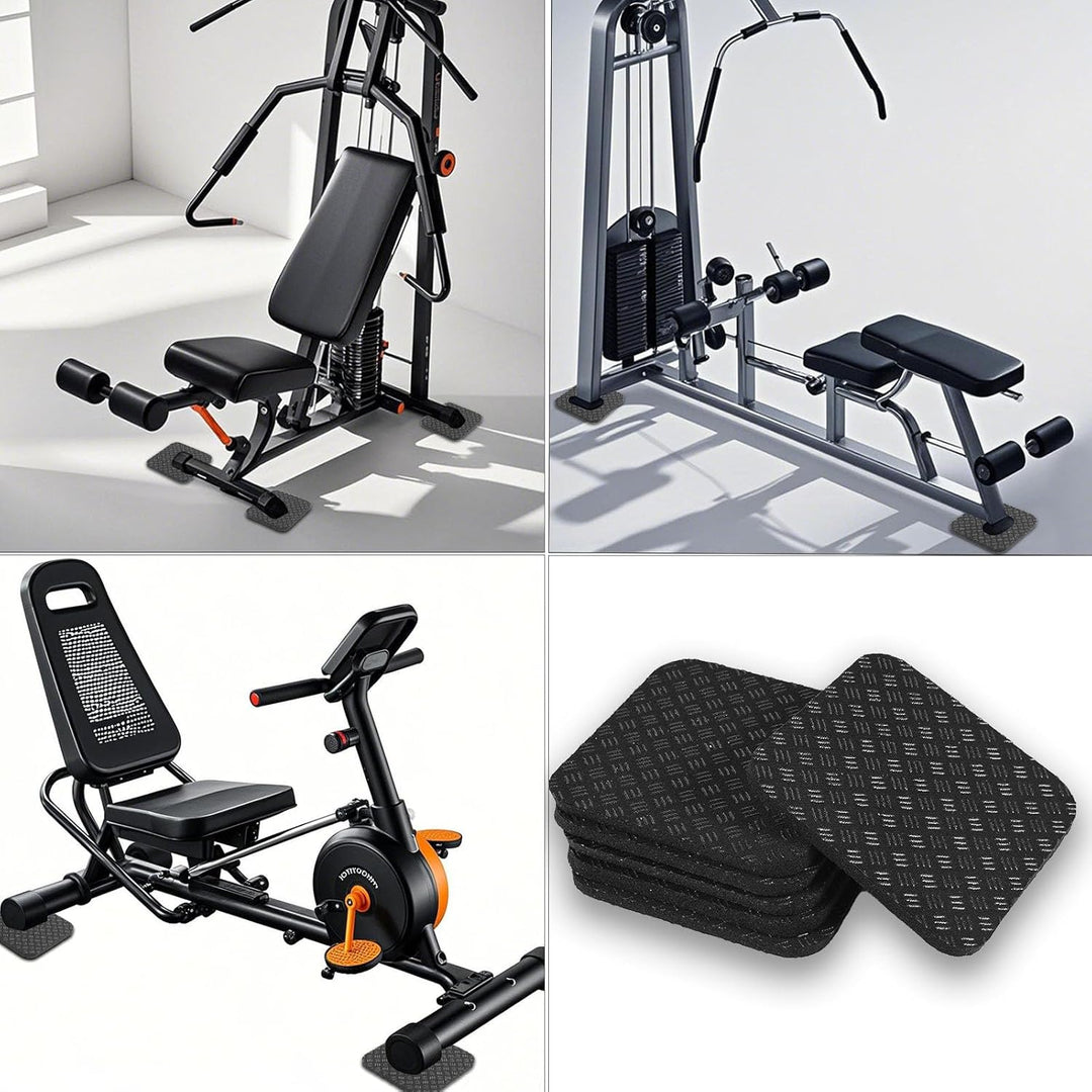 6 Stück Laufbandmatten-Pads, 10x10cm Hochdichte Silikon-Laufbandmatte für Teppichböden Doppelseitige