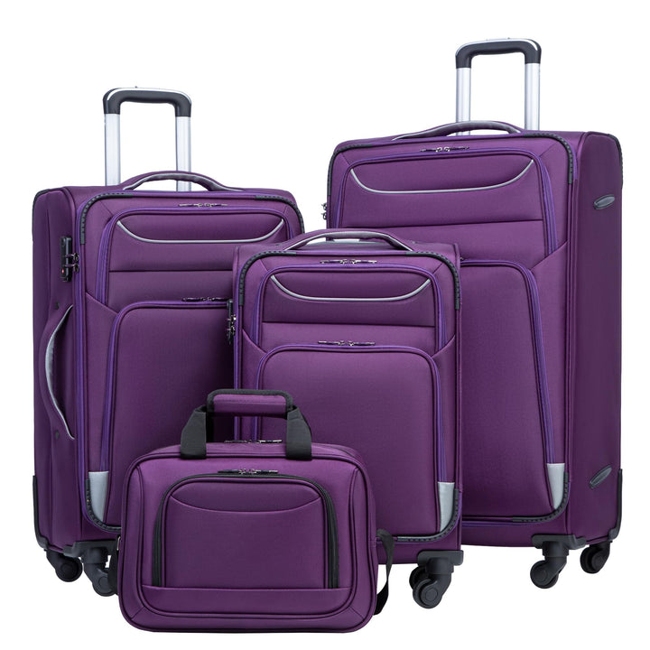 COOLIFE Koffer Trolley Koffer Reisekoffer von 4 Rollen Stoffkoffer Handgepäck TSA-Schloss Der Koffer