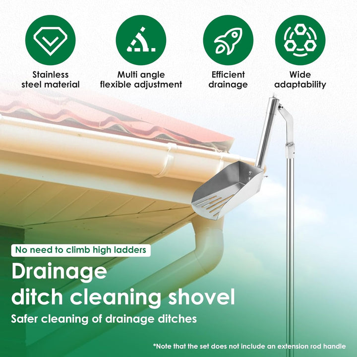 Dachrinnenschaufel Edelstahl Dachrinnenreinigen zum Reinigung von Blättern und Schmutz Dachrinnenrei