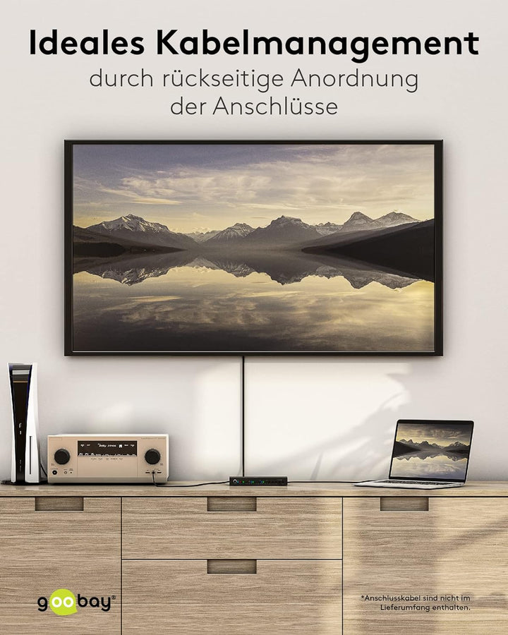 goobay 58478 HDMI Matrix Schalter 4 auf 2 / Matrix Switch Splitter 4k @ 30Hz / Mit Fernbedienung für