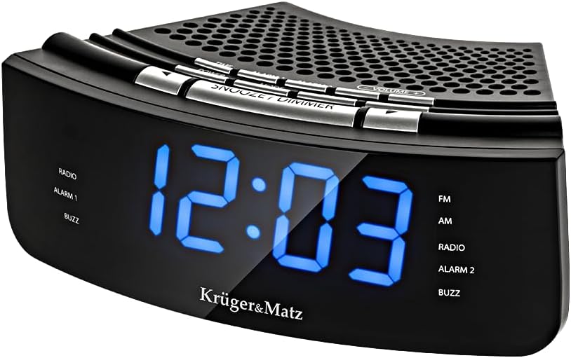 Krüger&Matz KM0813 Radiowecker Uhrenradio Wecker Uhr LED Display UKW FM AM Helligkeitsregler Snooze,