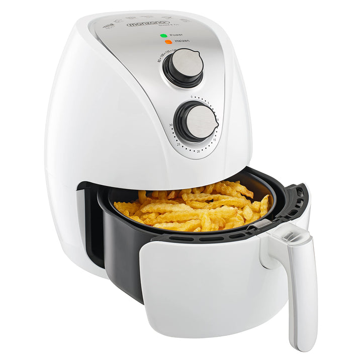 MONZANA® Heissluftfritteuse 3,6L Edelstahl - Air Fryer Mit Antihaftbeschichtung, Timereinstellung, T